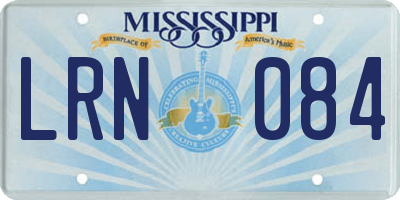 MS license plate LRN084