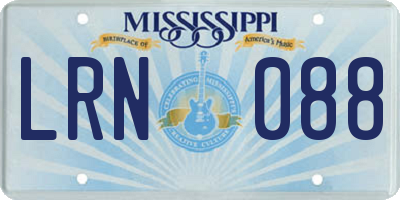 MS license plate LRN088