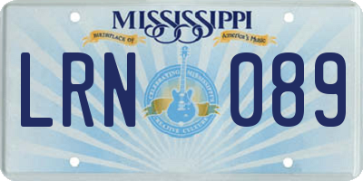 MS license plate LRN089