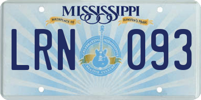MS license plate LRN093