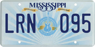 MS license plate LRN095