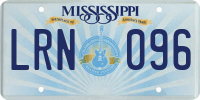 MS license plate LRN096