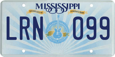 MS license plate LRN099