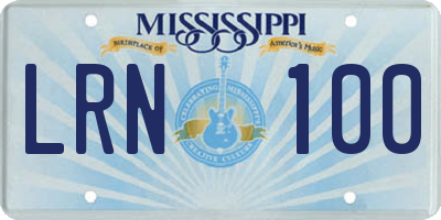 MS license plate LRN100