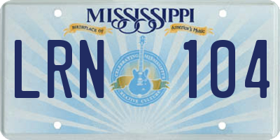 MS license plate LRN104