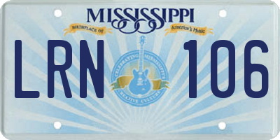 MS license plate LRN106