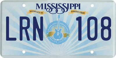 MS license plate LRN108