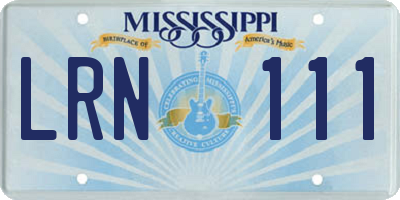MS license plate LRN111