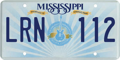 MS license plate LRN112