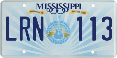 MS license plate LRN113