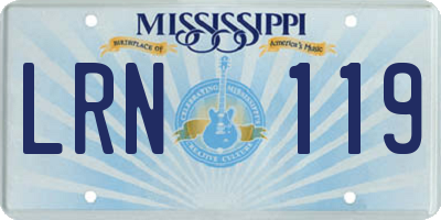 MS license plate LRN119
