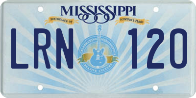 MS license plate LRN120