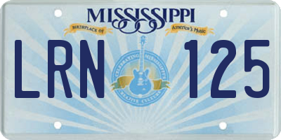 MS license plate LRN125