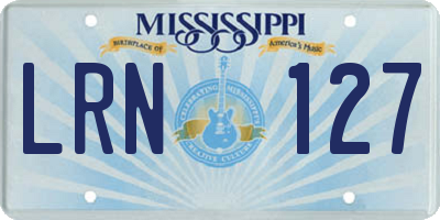 MS license plate LRN127