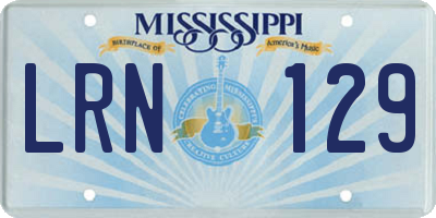 MS license plate LRN129