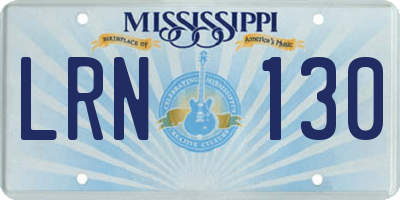 MS license plate LRN130