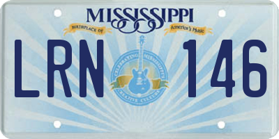 MS license plate LRN146