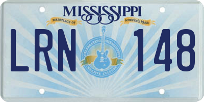MS license plate LRN148
