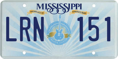 MS license plate LRN151
