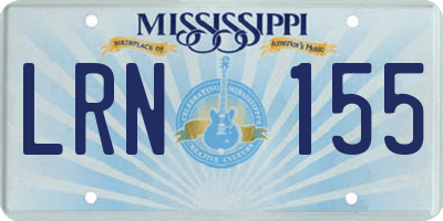 MS license plate LRN155
