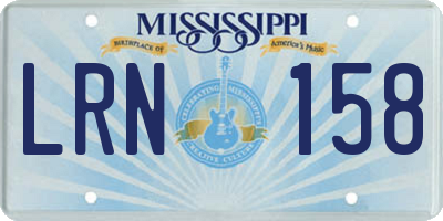 MS license plate LRN158