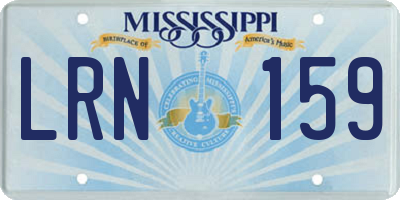 MS license plate LRN159