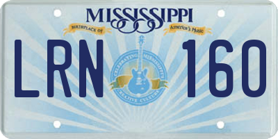 MS license plate LRN160