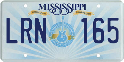 MS license plate LRN165