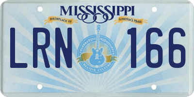 MS license plate LRN166