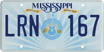 MS license plate LRN167