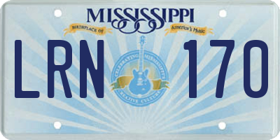 MS license plate LRN170
