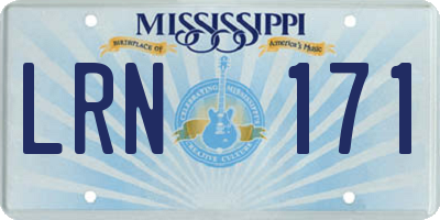 MS license plate LRN171