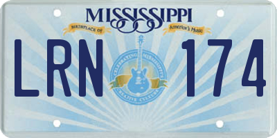 MS license plate LRN174