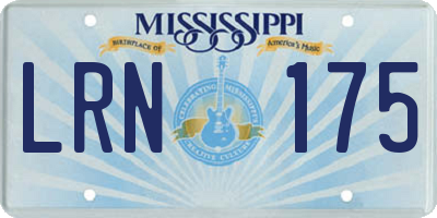 MS license plate LRN175