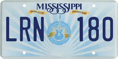MS license plate LRN180