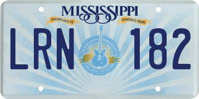MS license plate LRN182