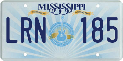 MS license plate LRN185