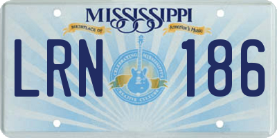MS license plate LRN186