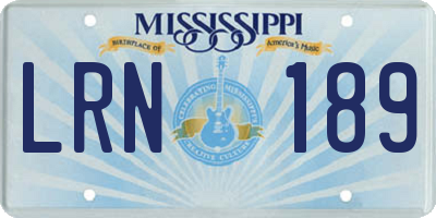 MS license plate LRN189