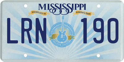 MS license plate LRN190