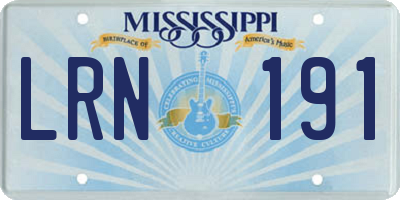 MS license plate LRN191