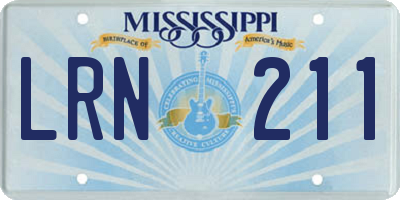 MS license plate LRN211