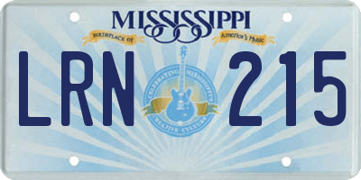 MS license plate LRN215