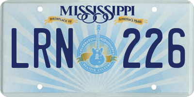 MS license plate LRN226