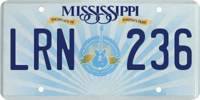 MS license plate LRN236