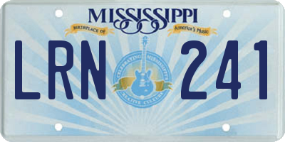 MS license plate LRN241
