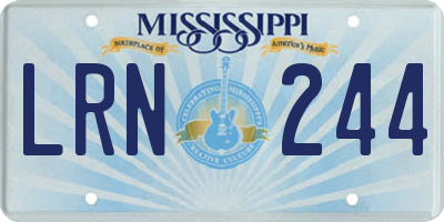MS license plate LRN244