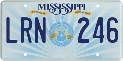 MS license plate LRN246