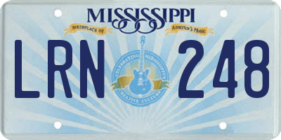 MS license plate LRN248