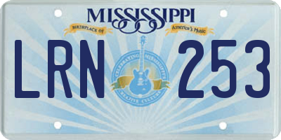 MS license plate LRN253
